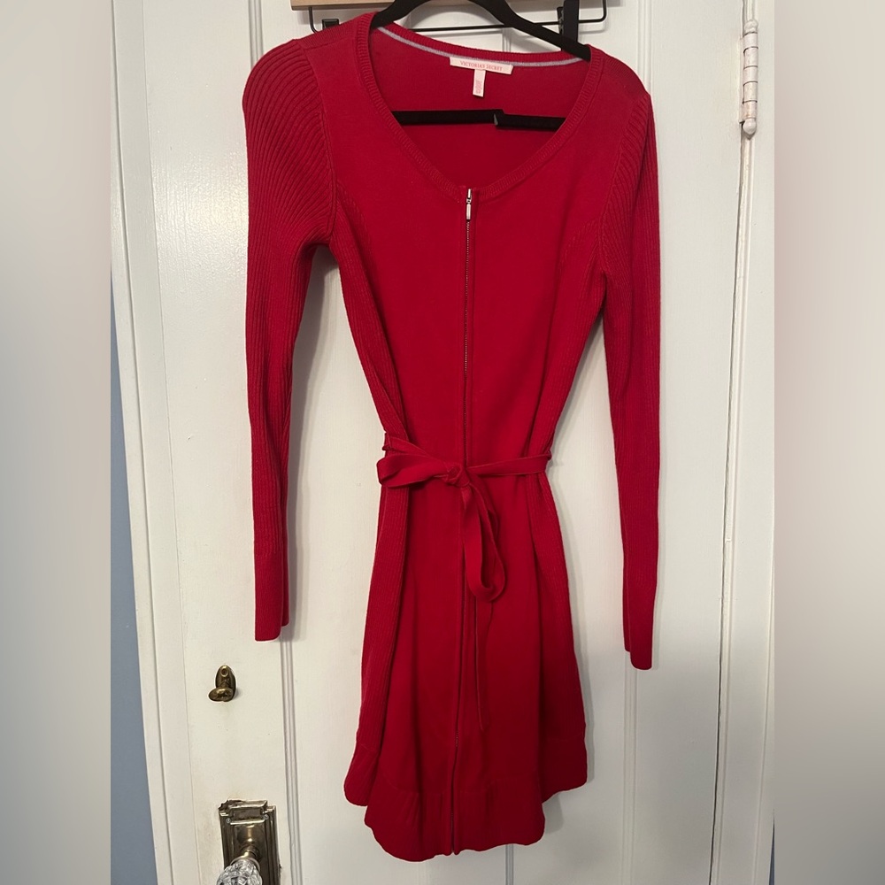 Victoria's Secret Red Long Sleeve Sweater Cashmere Cotton Dress y2k 200s 90s